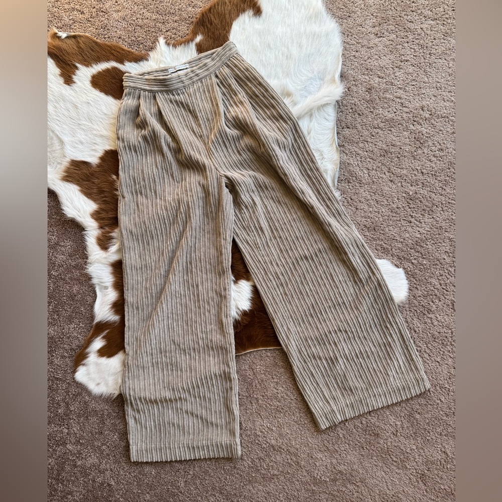 Urban Outfitters Ribbed Wide Leg Trousers